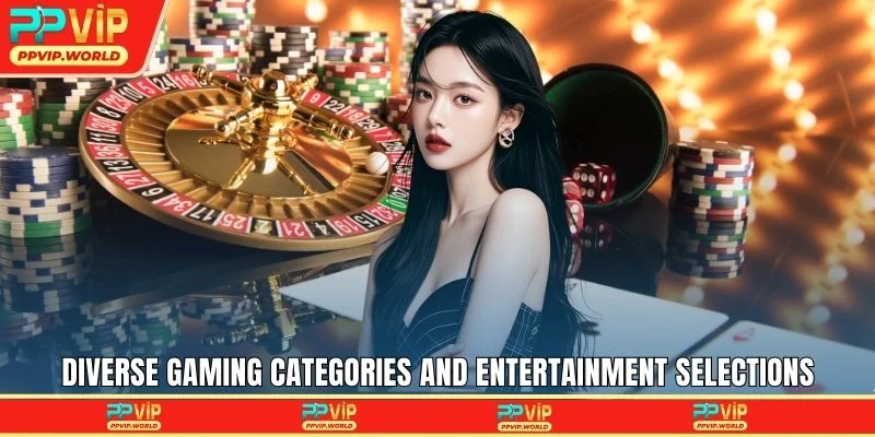 Diverse gaming categories and entertainment selections
