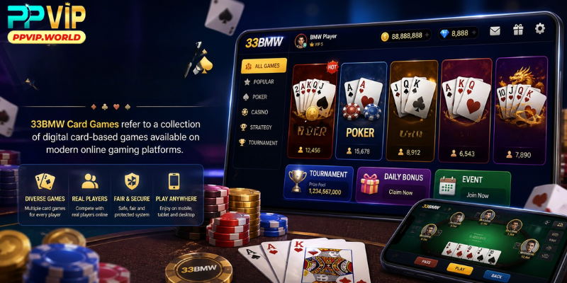 33bmw card games refer to a collection of digital card-based games available on modern online gaming platforms.