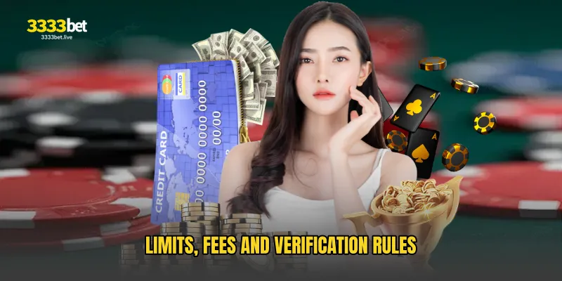 Limits, fees and verification rules